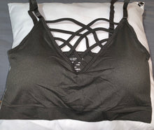 Load image into Gallery viewer, PLUS FRONT V-LATTICE, ADJUSTABLE STRAPS BRALETTE WITH REMOVABLE BRA PADS
